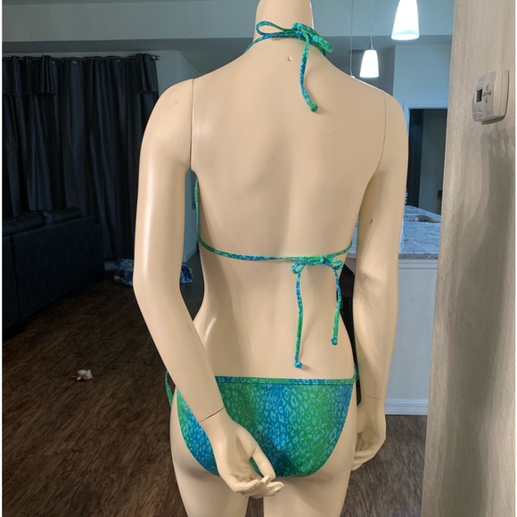 Animal print bikini. Arizona brand. Color: Blue/Green. Medium (true fit) NWOT - Picture 3 of 3